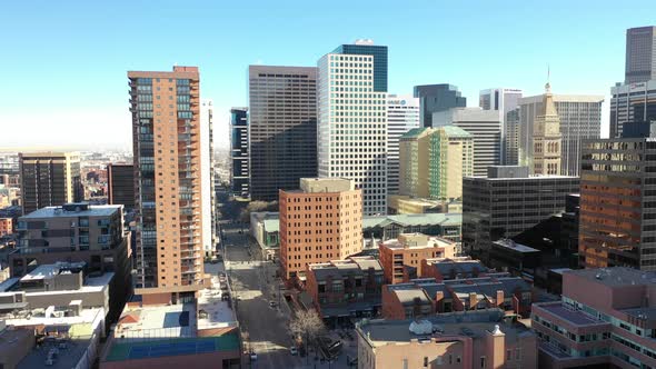 A beautiful shot over Larimer St Denver CO