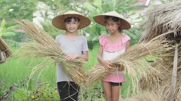 Rural Two Girls Farmer