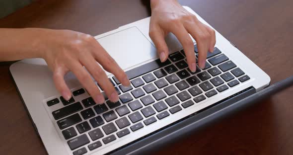 Woman work on her laptop computer