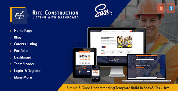 Rite Construction Listing Html5 Template – 0 Sold!