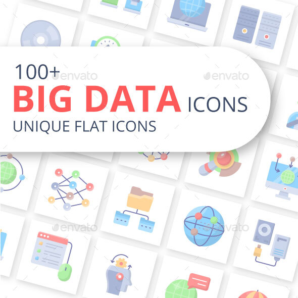 Big Data Flat Icons