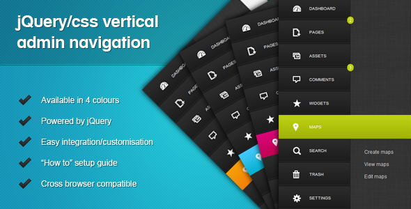 jQuery/CSS Vertical Admin Navigation