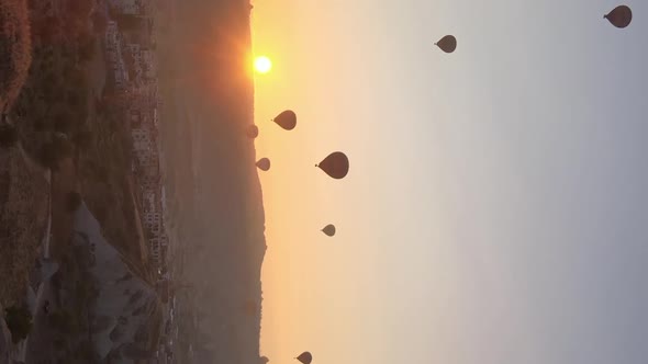 Vertical Video  Balloons in Cappadocia Turkey