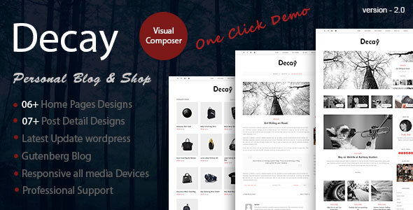 Decay - A Responsive Personal Blog & Woocommerce Shop WordPress Theme