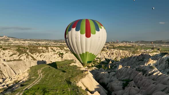 Aerial view Hot air baloons in Turkey 4 K