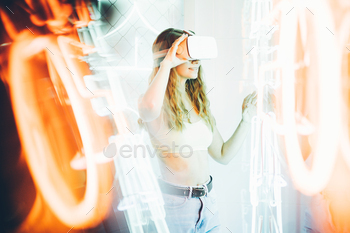 ing fun. Wearable virtual augmented reality digital innovation technology concept