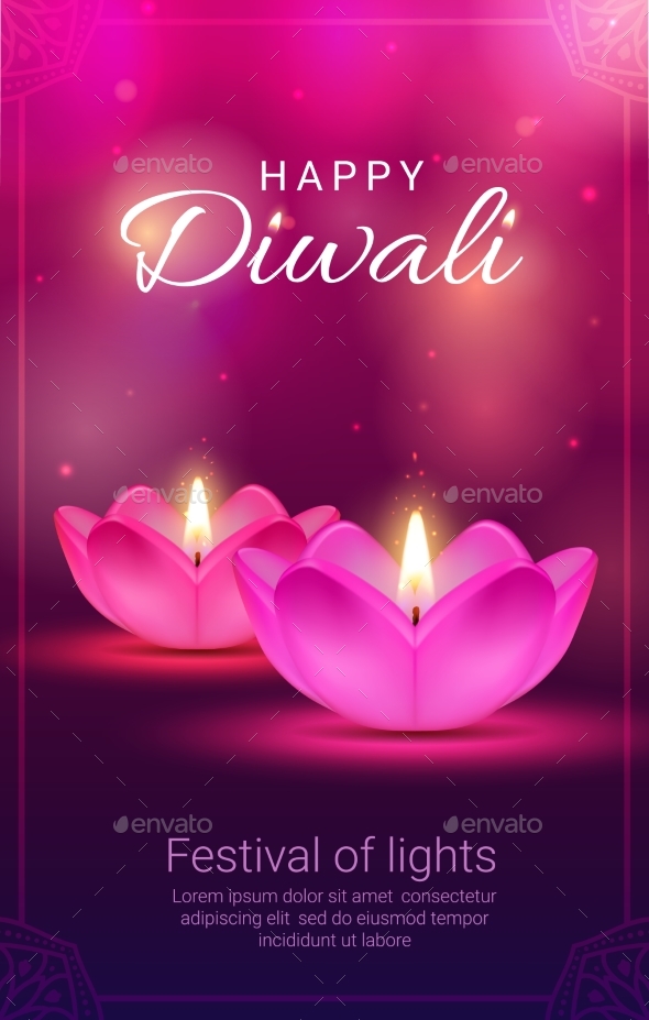 Indian Diwali Festival Diya Lamps, Hindu Religion