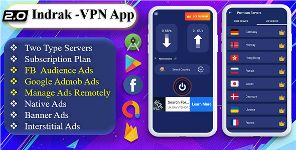 Download Indrak VPN App | VPN Facebook Ads | VPN Admob Ads | VPN With Subscription Plan | Secure ...