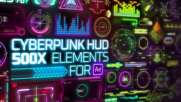 Cyberpunk HUD Elements for After Effects