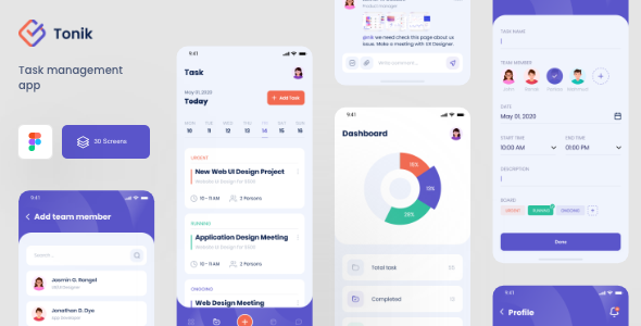 Tonik - Task Management Figma App Template