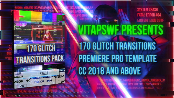 170 Glitch Transitions Pack