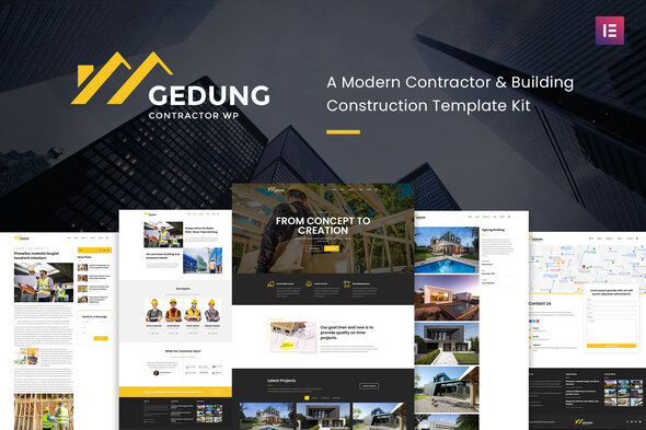 Gedung- Contractor & Building Construction Elementor Template Kit