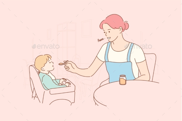 Motherhood Feeding Child