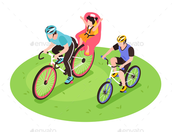 Family Bicycle Ride Composition