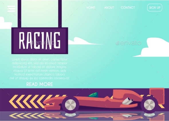Website Page Banner Template for Car Speed Racing
