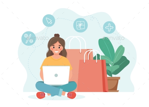 Online Shopping Concept with Woman