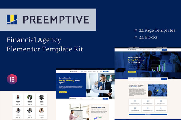Preemptive: A Cutting-Edge Template Kit for Business & Finance in Elementor