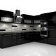 Modern black kitchen furniture - 3DOcean Item for Sale