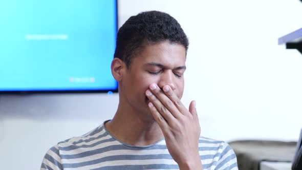 Yawning Tired Man, Portrait