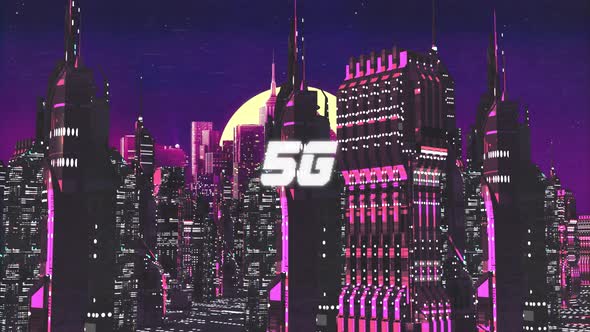 Retro Cyber City Background 5G