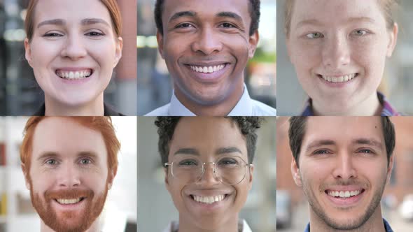 Collage of Young People Face Smiling