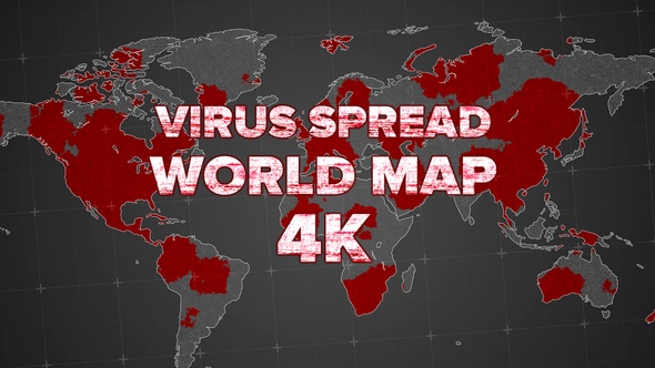 4k Virus Spread on World Map