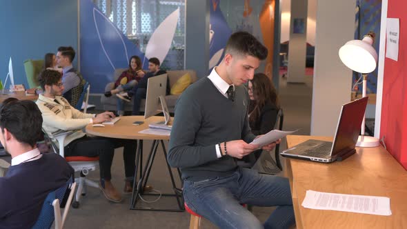 Young people working at the office