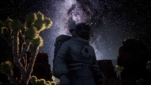 Astronaut and Star Milky Way Formation in Death Valley alt