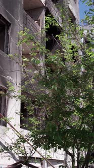 Vertical Video of War in Ukraine  Destroyed House