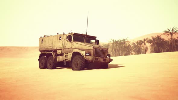 Armoured Military Truck in Desert