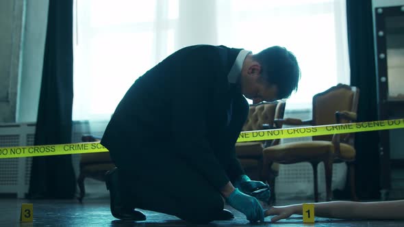 Closeup of a Crime Scene in a Deceased Person's Home.