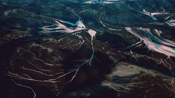 Aerial View of the Mountains with Glacier