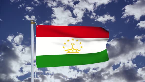 Tajikistan Flag Waving