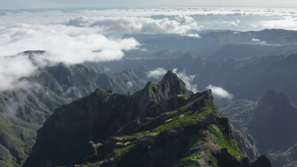 Drone Footage of Range of Mountains As Seen From the Top