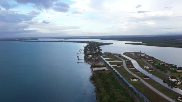 Caribbean Ocean Central America Coastline Resorts Drone Shot