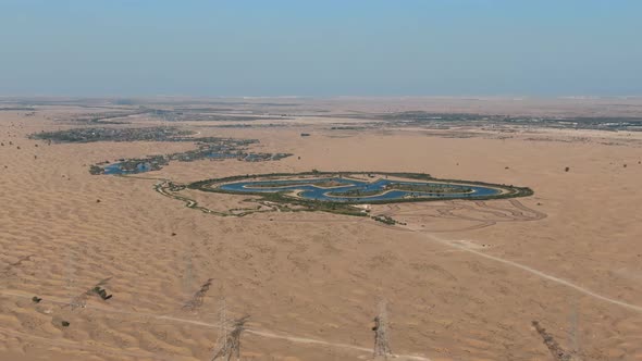 Romantic Tourist Destination Love Lake in the Desert Near Dubai