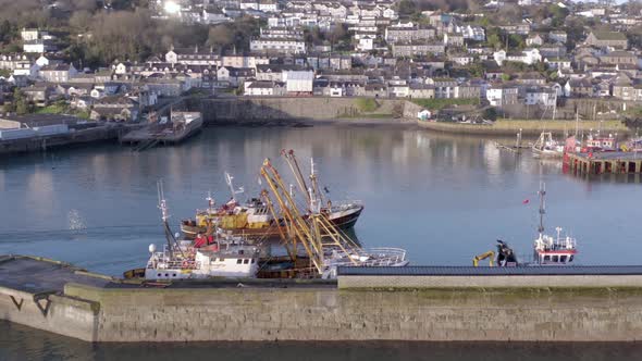 Fishing Boat in the Port Arriving After Working at Sea