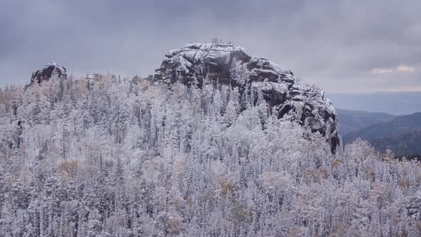 the first snow in the reserve. Time lapse