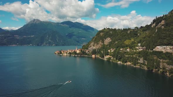 Aerial View Of Varenna On Lake Lecco In Italy
