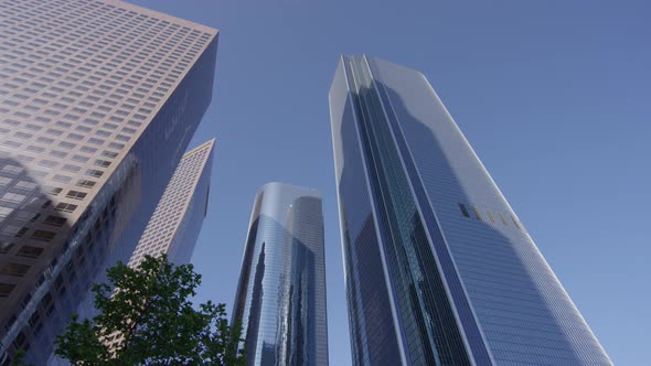 Low angle view of skyscrapers, Los Angeles