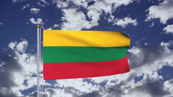 Lithuania Flag Waving 4k