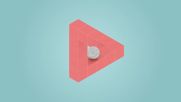 A Ball Rolling on the Surface of the Penrose Triangle Looping  Animation