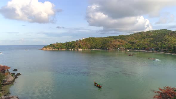 Thailand Beach With Long Tail Boat