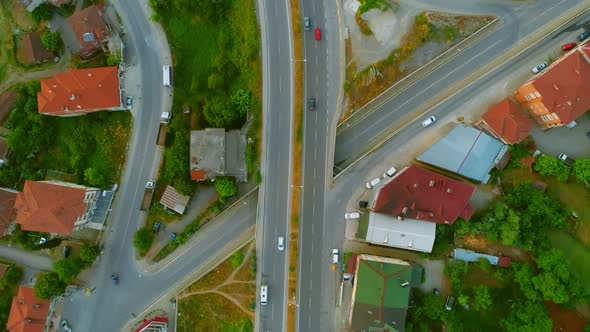 Aerial View of City Traffic