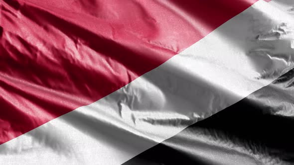 Principiality of Sealand textile flag waving on the wind. Slow motion. 20 seconds loop.