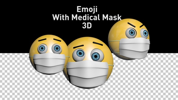 Emoji With Medical Mask 3D