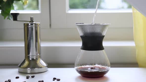 Close Up of Glass Filter Coffee Maker