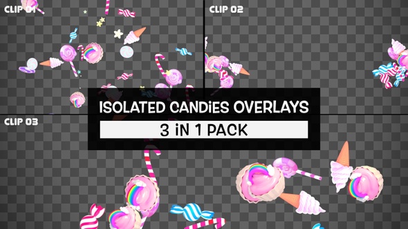 Isolated Candies Overlays Pack