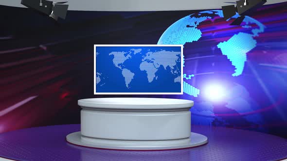 3D Virtual News Studio Background A50031