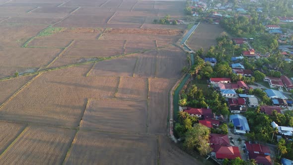 Aerial panoramic Malays village